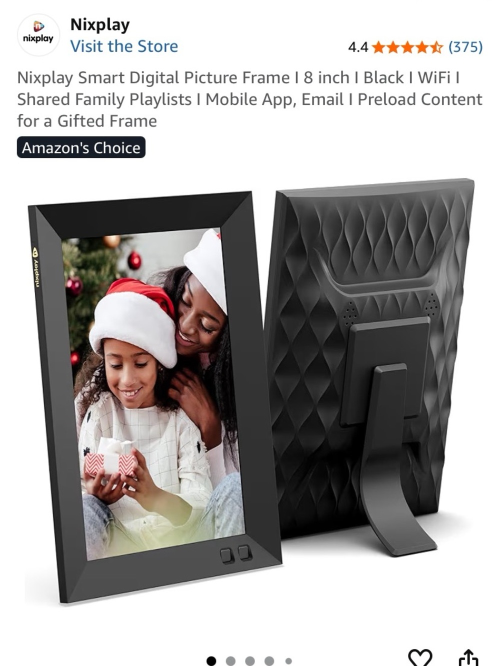 8-Inch Smart Digital Picture Frame - Black